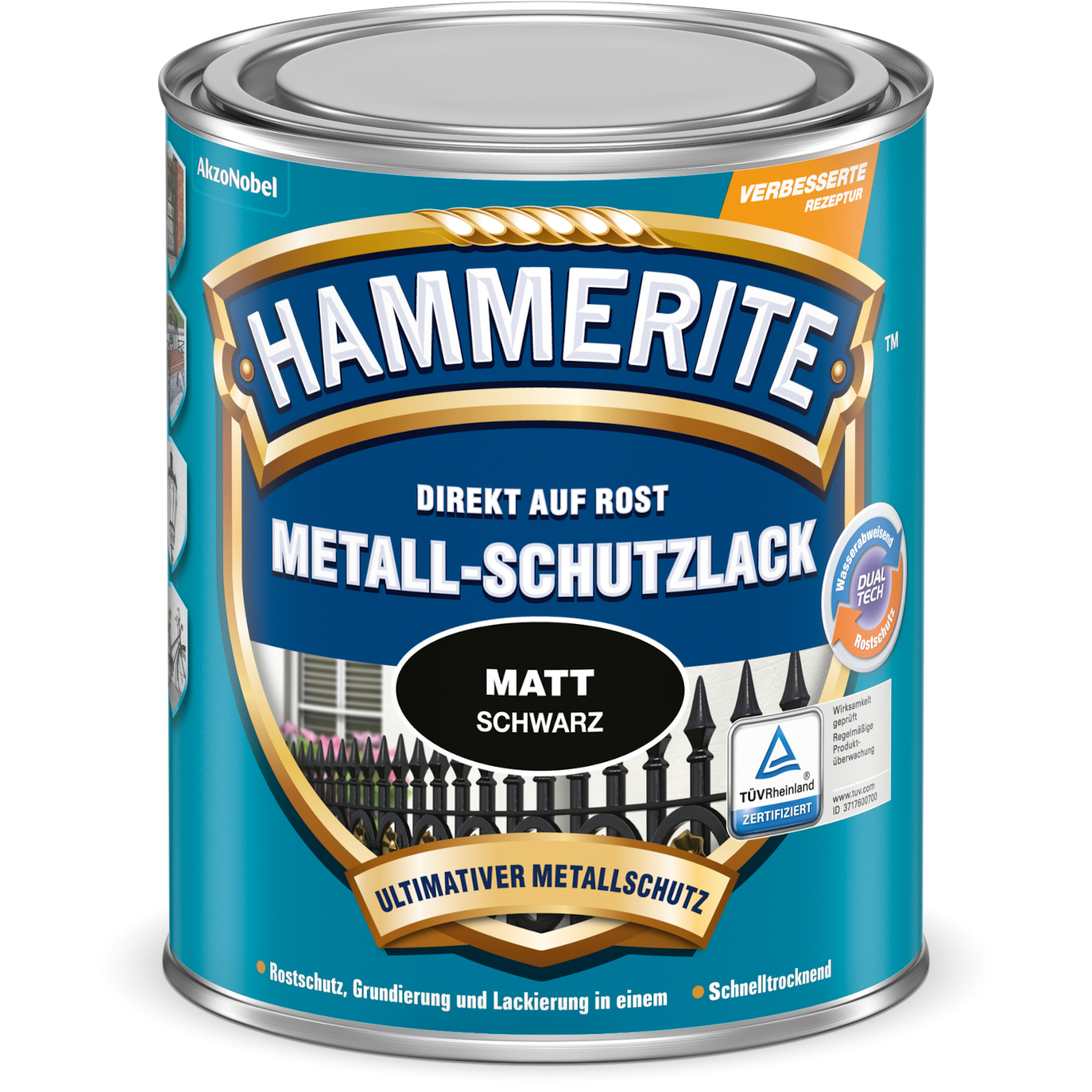 Hammerite Metallschutzlack matt schwarz 750 ml