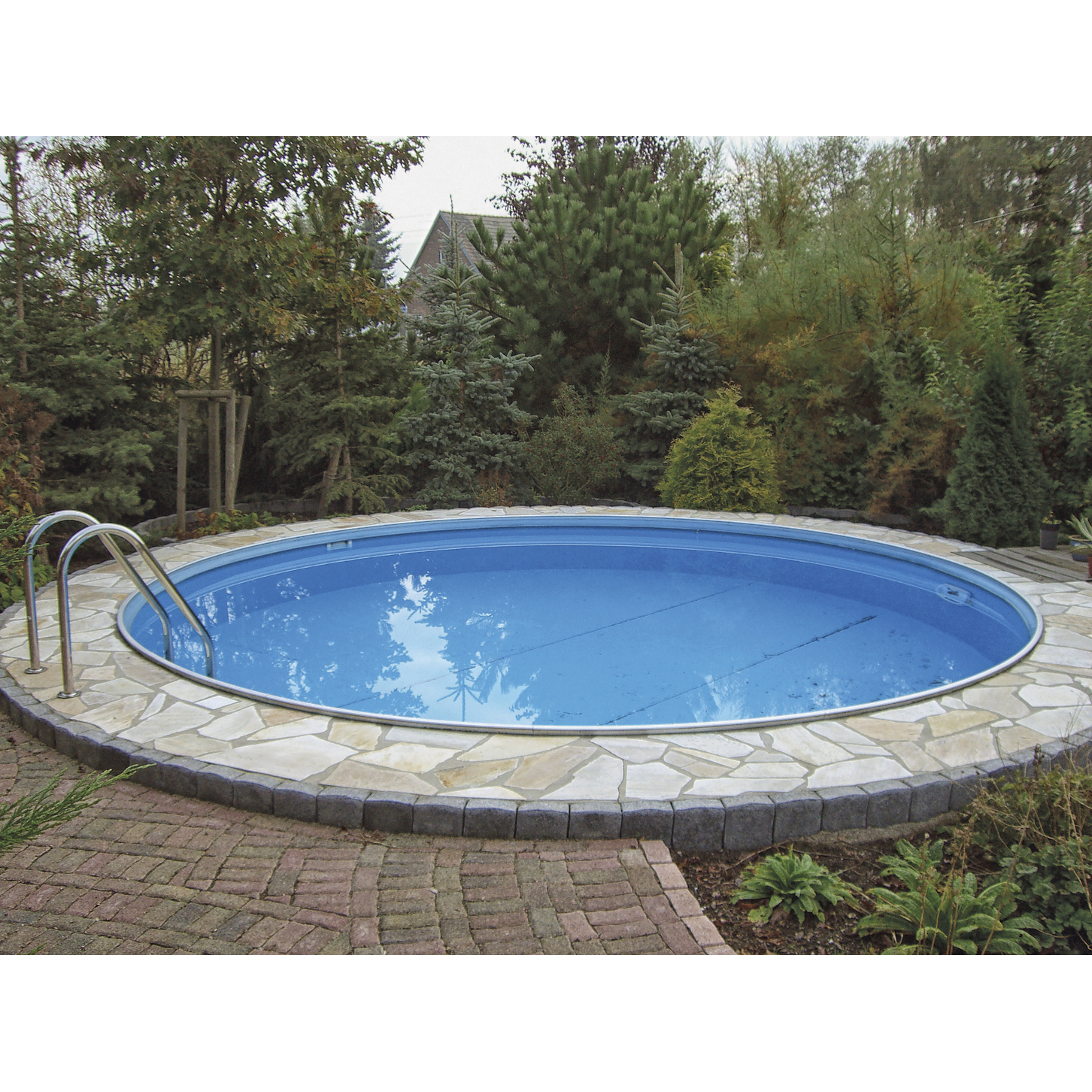 BWT MyPool Poolset Premium rund Ø 3,50 x 1,20 m Edelstahl-Tiefbeckenleiter