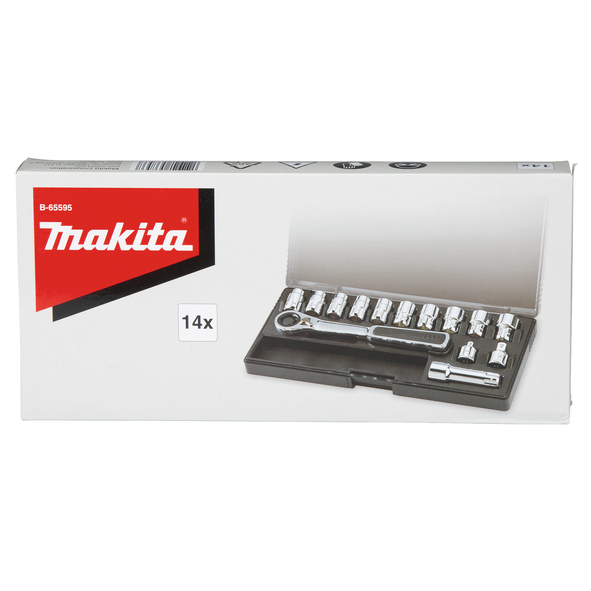 Makita Durchgangs-Steckschlüssel-Set 14-teilig B-65595