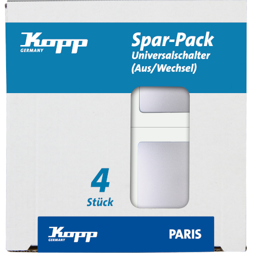 Kopp Profi-Pack 4 Stück Universalschalter PARIS silber