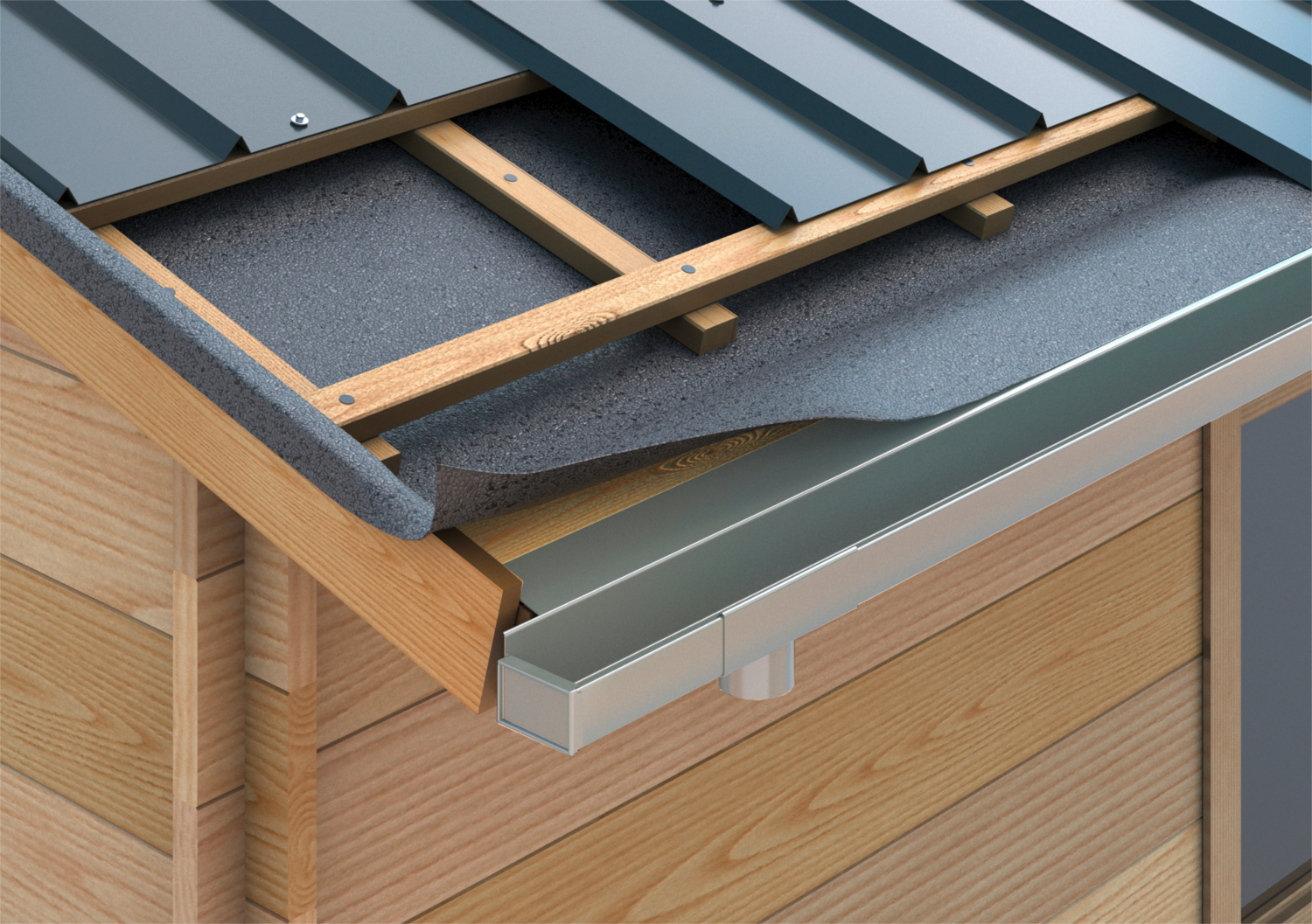 Sarei piccolo Enddeckel Natur, für Kastenrinne Natur mit Rinneneinhang, Aluminium