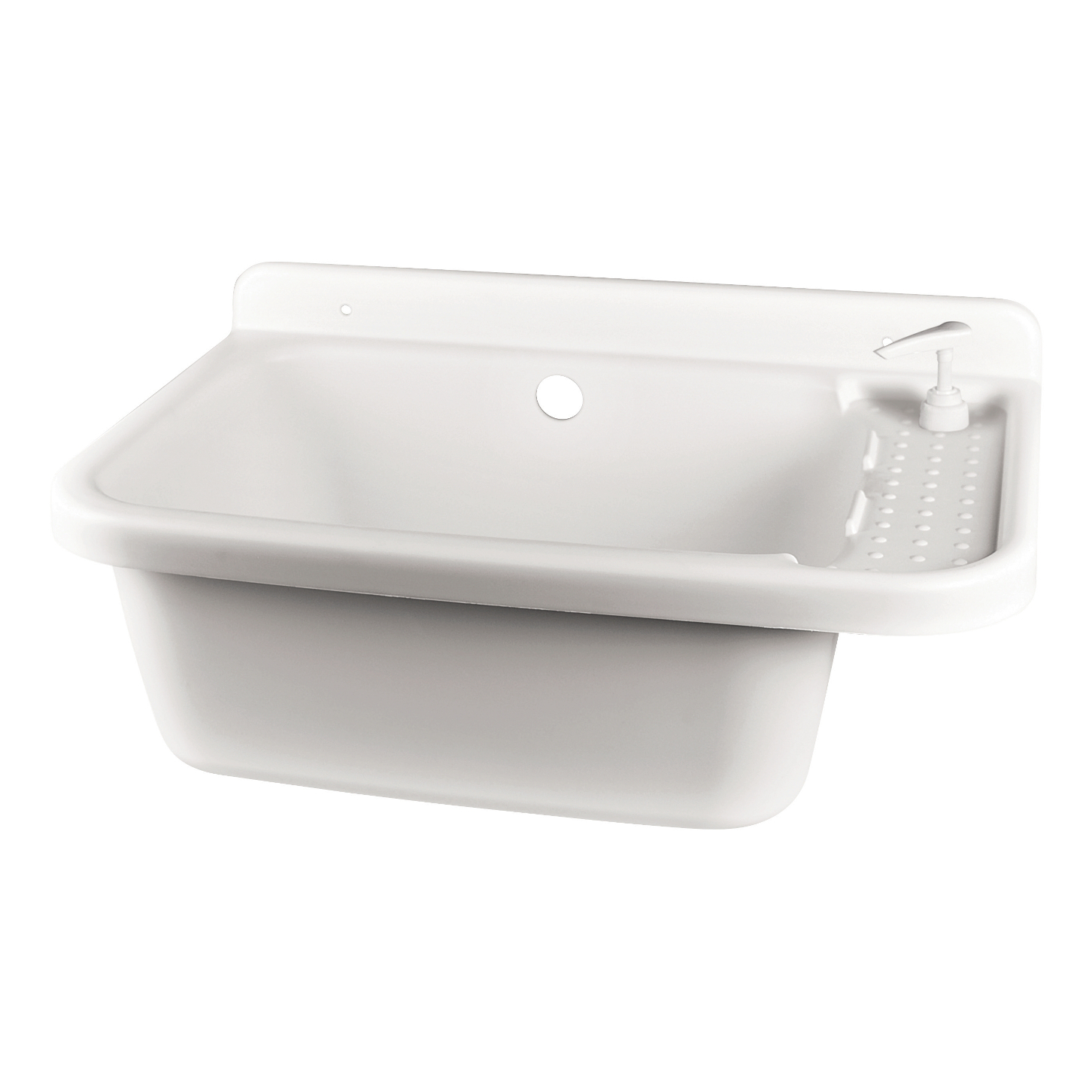 Sanitop Ausgussbecken 50 cm mit Seifenspender weiß