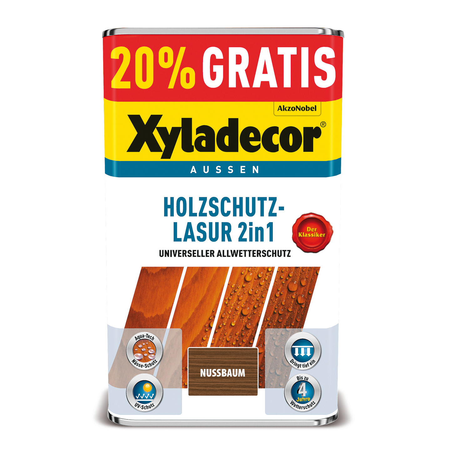 Xyladecor Holschutz-Lasur 2 in 1 nussbaum