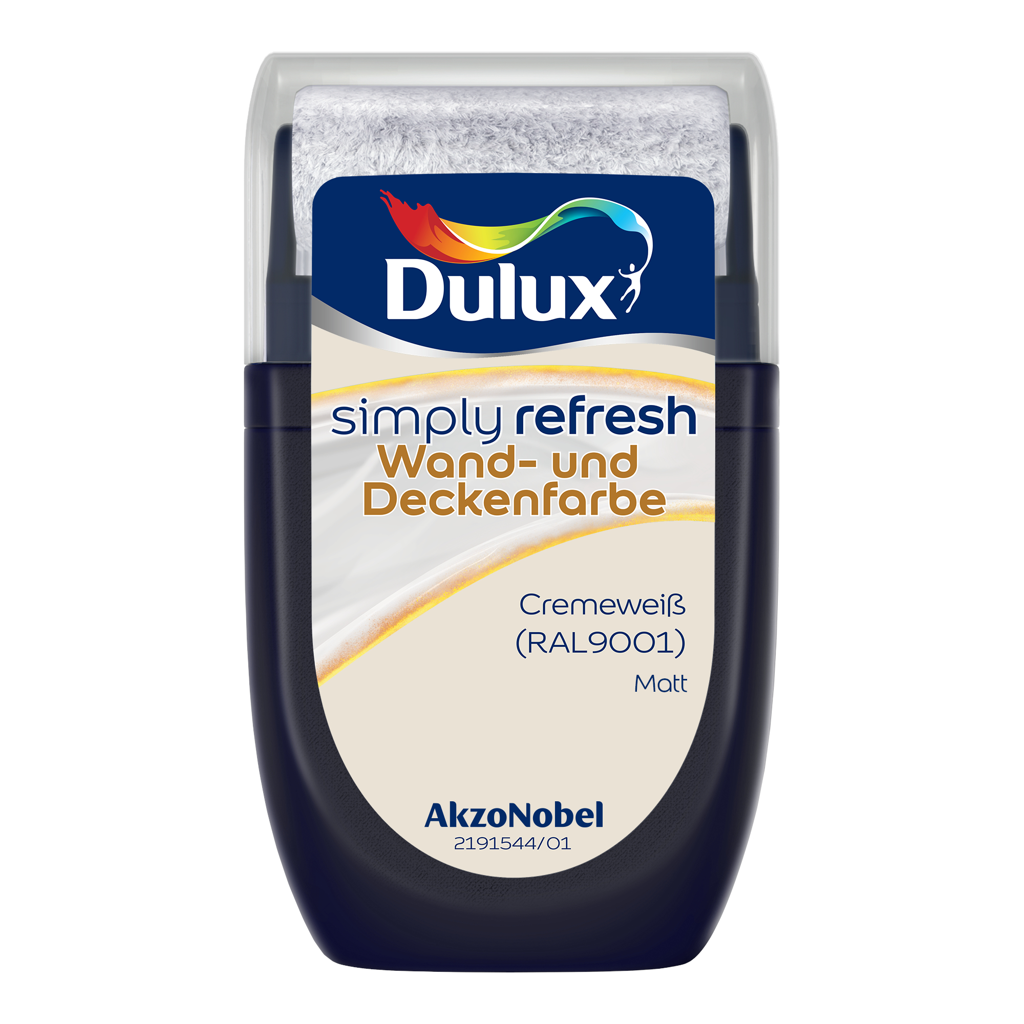 Dulux Simply Refresh Wand- und Deckenfarbe matt cremeweiß RAL9001 30 ml Tester