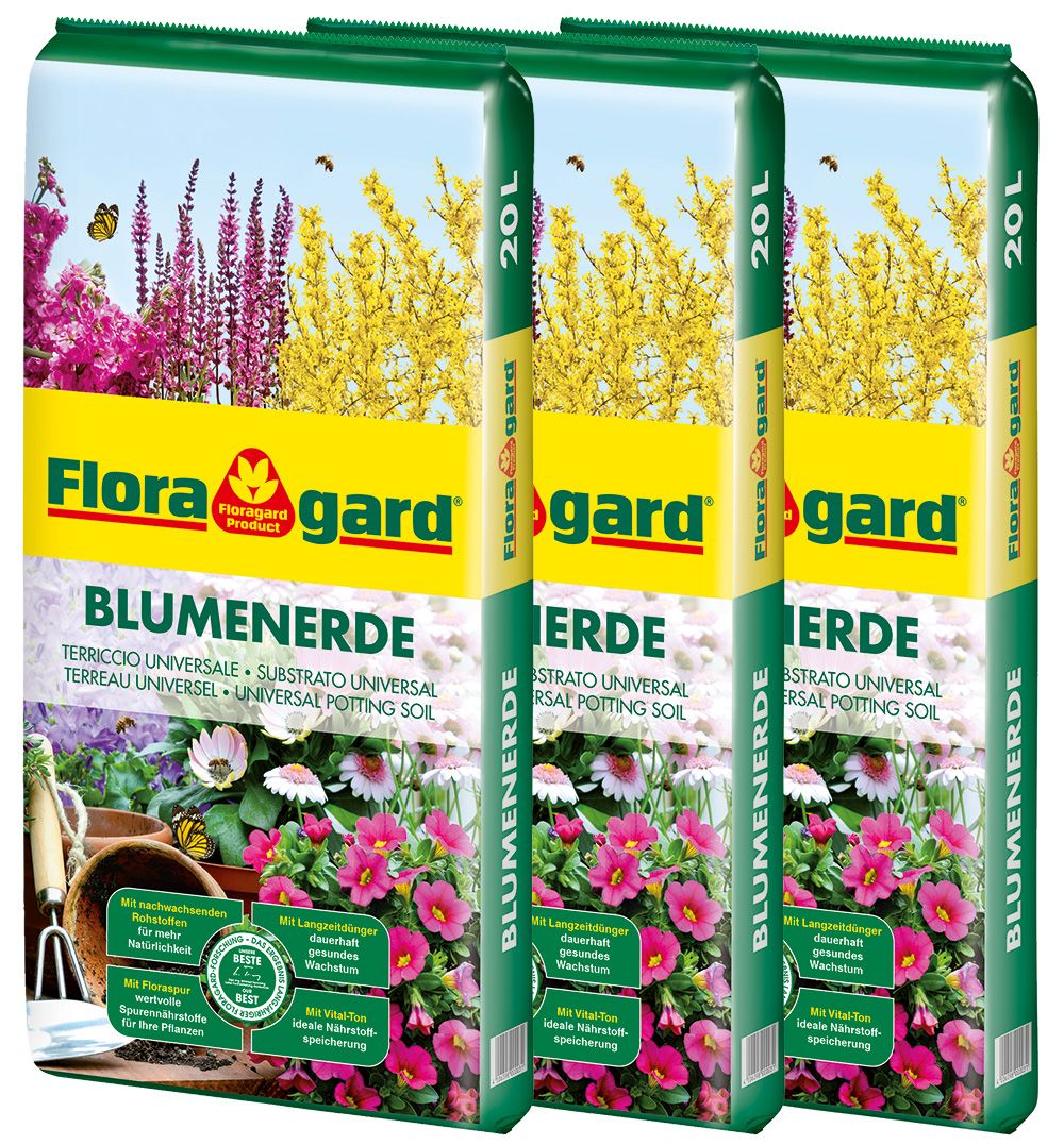 Floragard torfreduzierte Universalerde 3x20 Liter