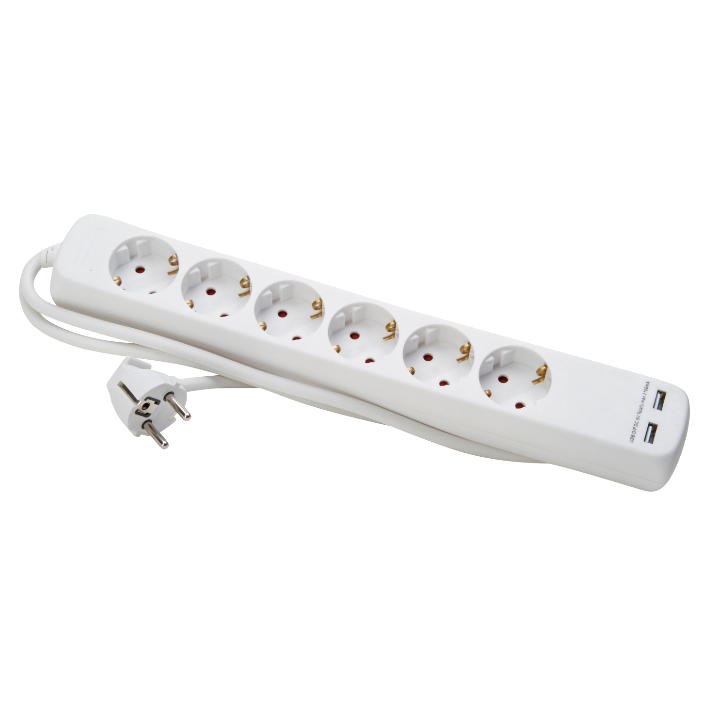 Kopp Steckdosenleiste 6-fach mit 2x USB-Port arktis-weiß