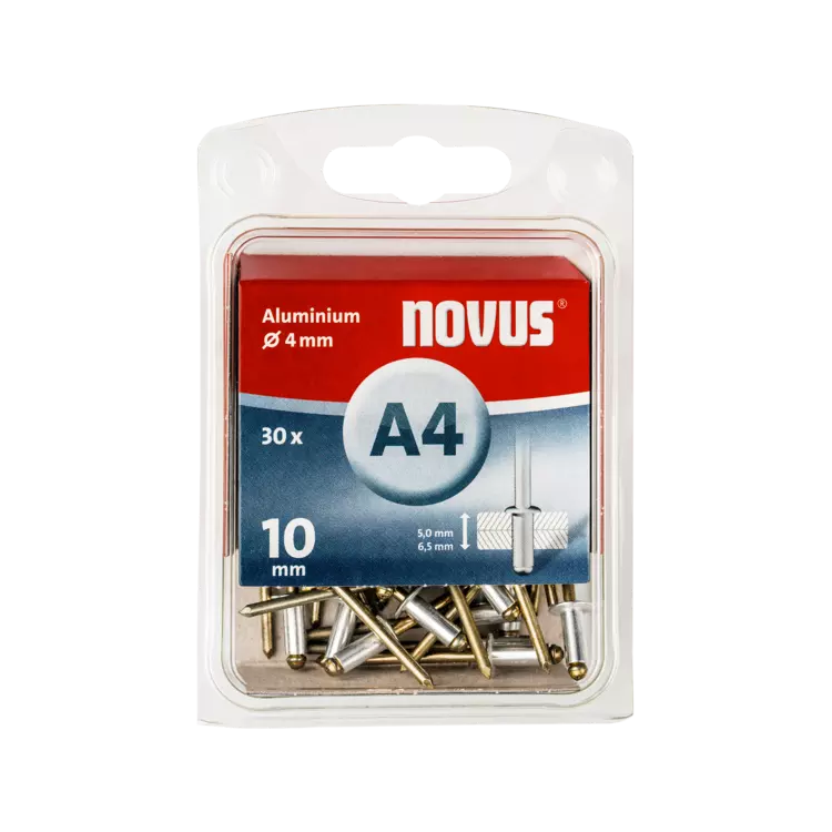 Novus Aluminium-Blindniete Typ A4 10mm 30 Stück