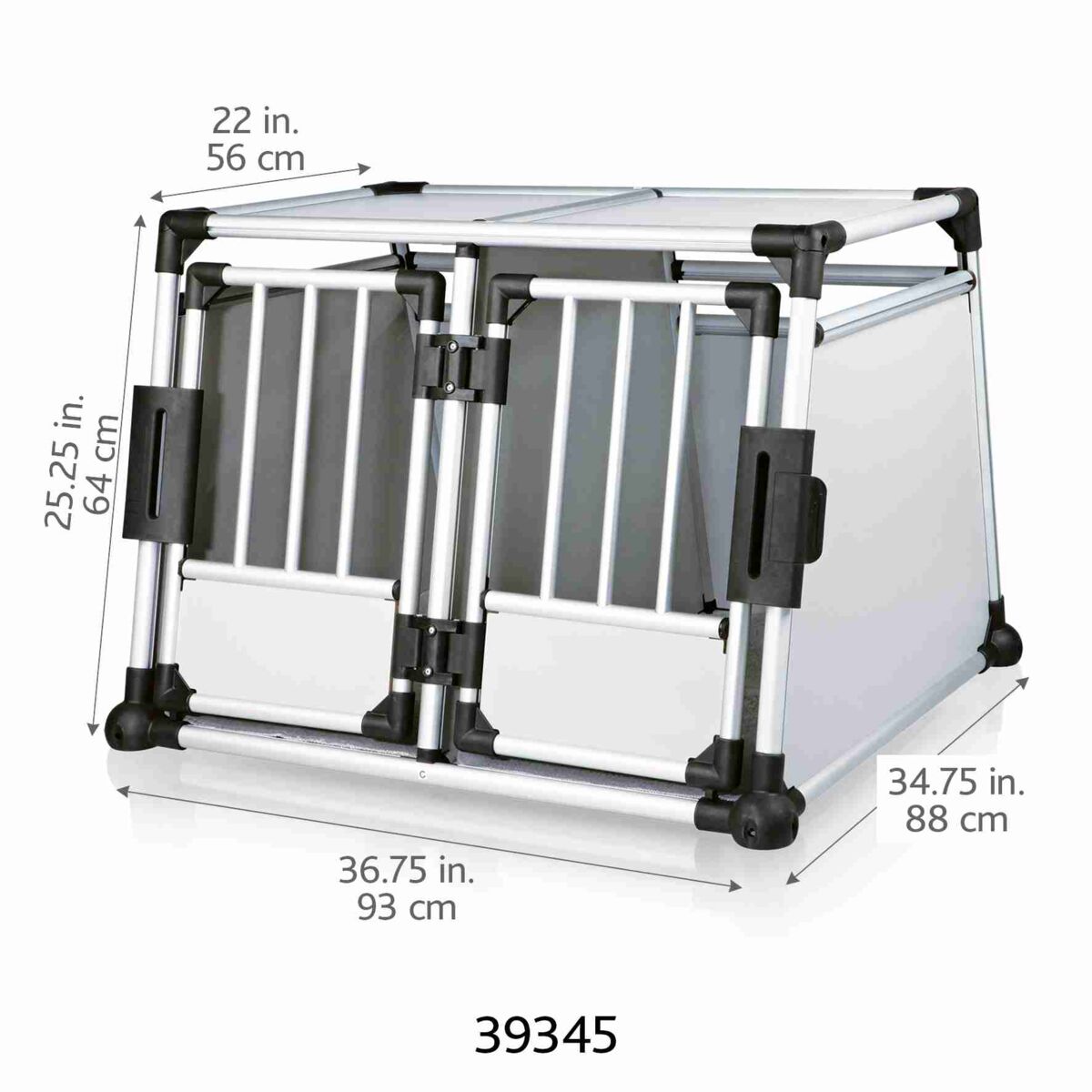 Trixie Doppel-Transportbox Aluminium 93 × 64 × 88 cm