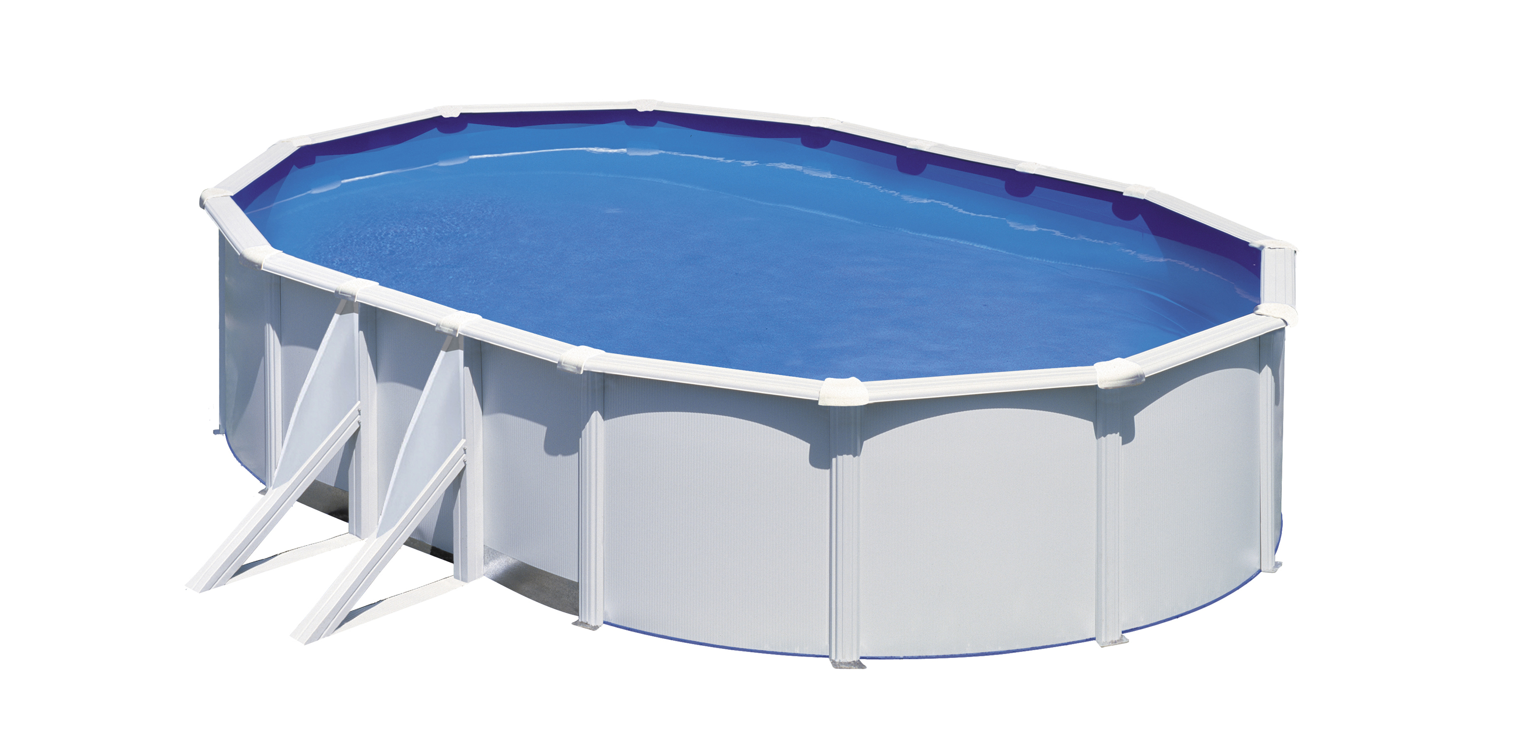 BWT myPool  Pool Ovalform Stahlwandbecken-Set in Weiß Höhe 1,32m /  5,00 x 3,00m
