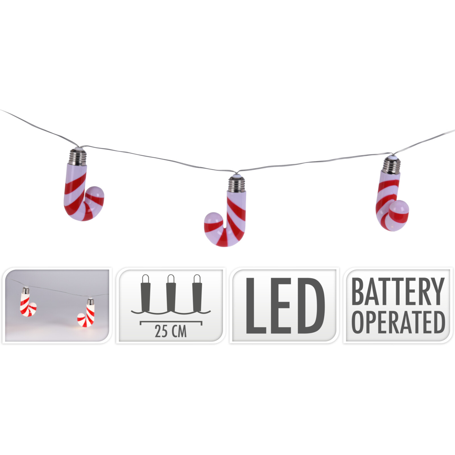 Koopman dekorative Beleuchtung "Zuckerstange" 30 LED