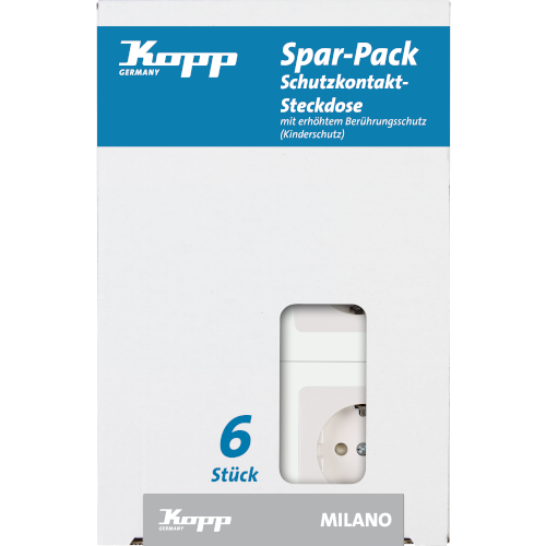 Kopp Profi-Pack 6 Schuko-Steckdosen MILANO weiß