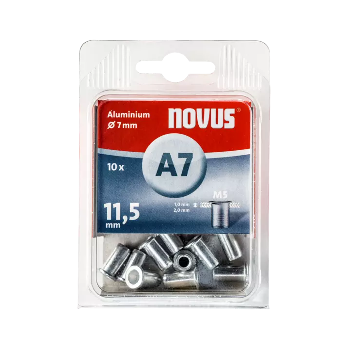 Novus 10 Aluminium-Blindnietmutter Typ A7 M5