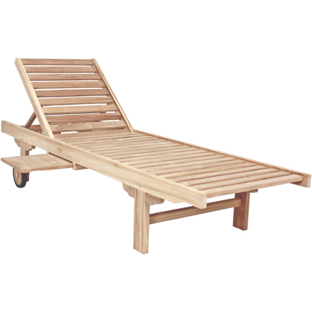 Garden Pleasure Sonnenliege Solo mit Ablagebord 200 x 77 x 35 - 85 cm