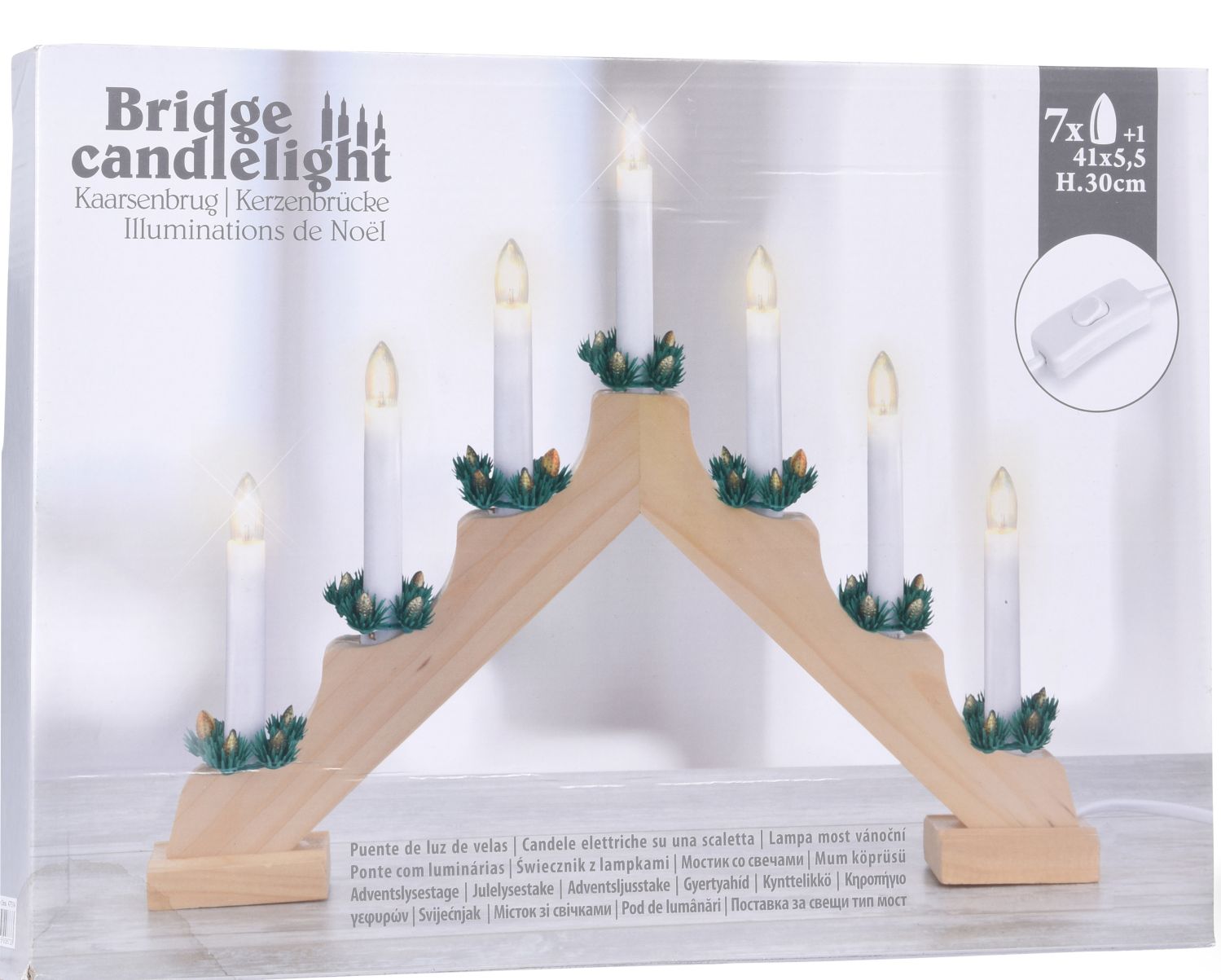 Koopman Lichterbrücke / Kerzenbrücke Änny aus Holz