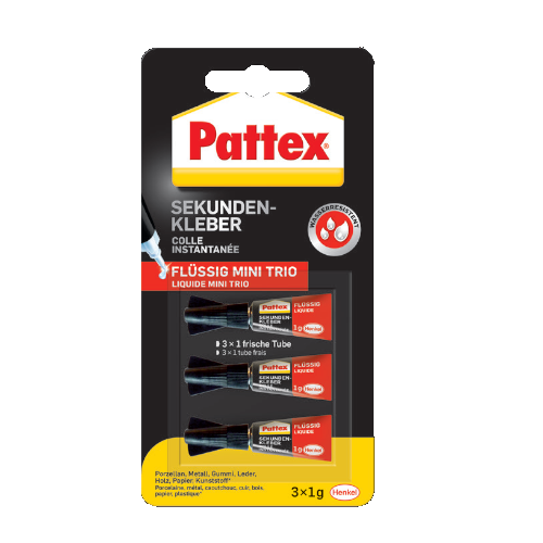 Pattex Sekundenkleber Flüssig Mini Trio