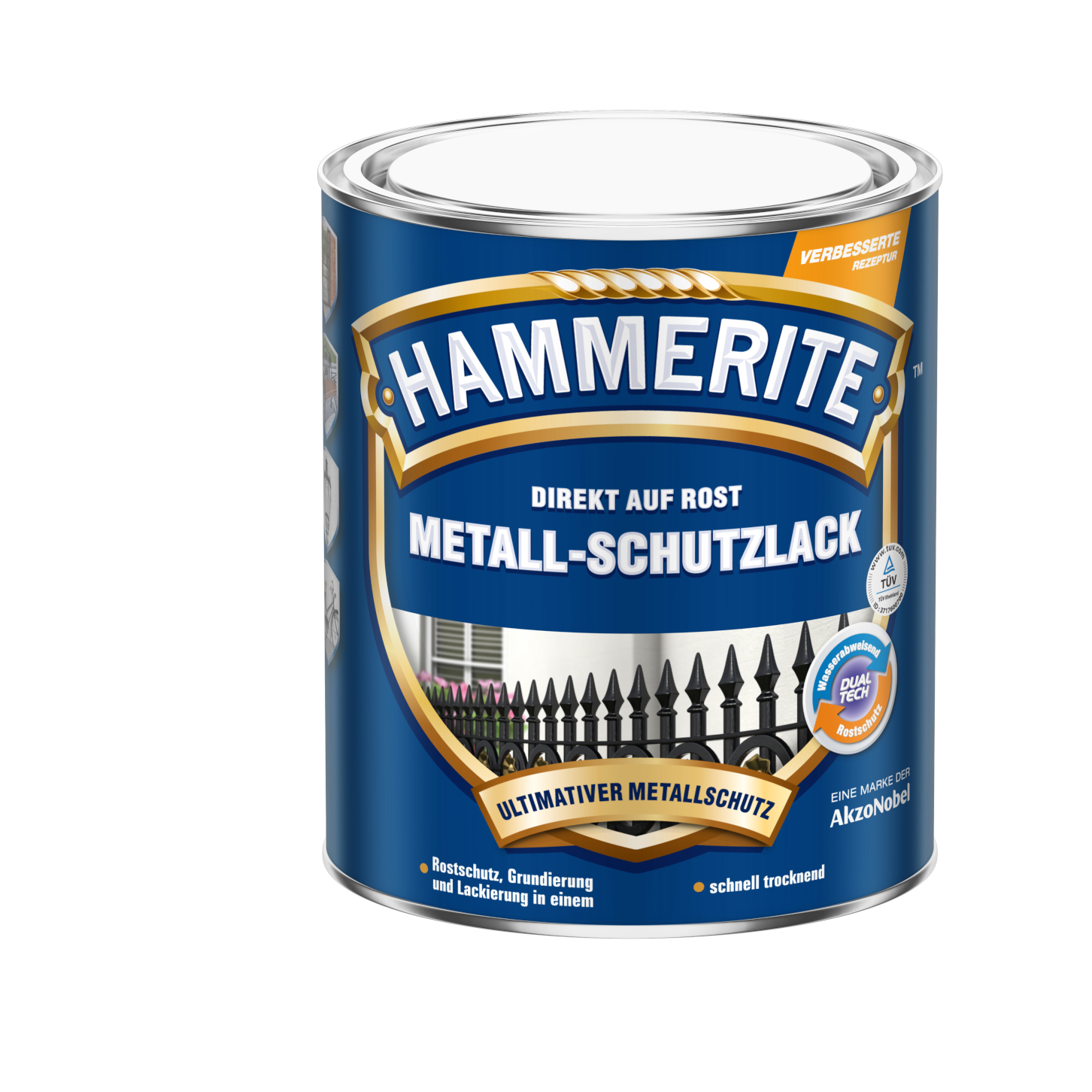 Hammerite Metallschutzlack glänzend weiß 2,5 L