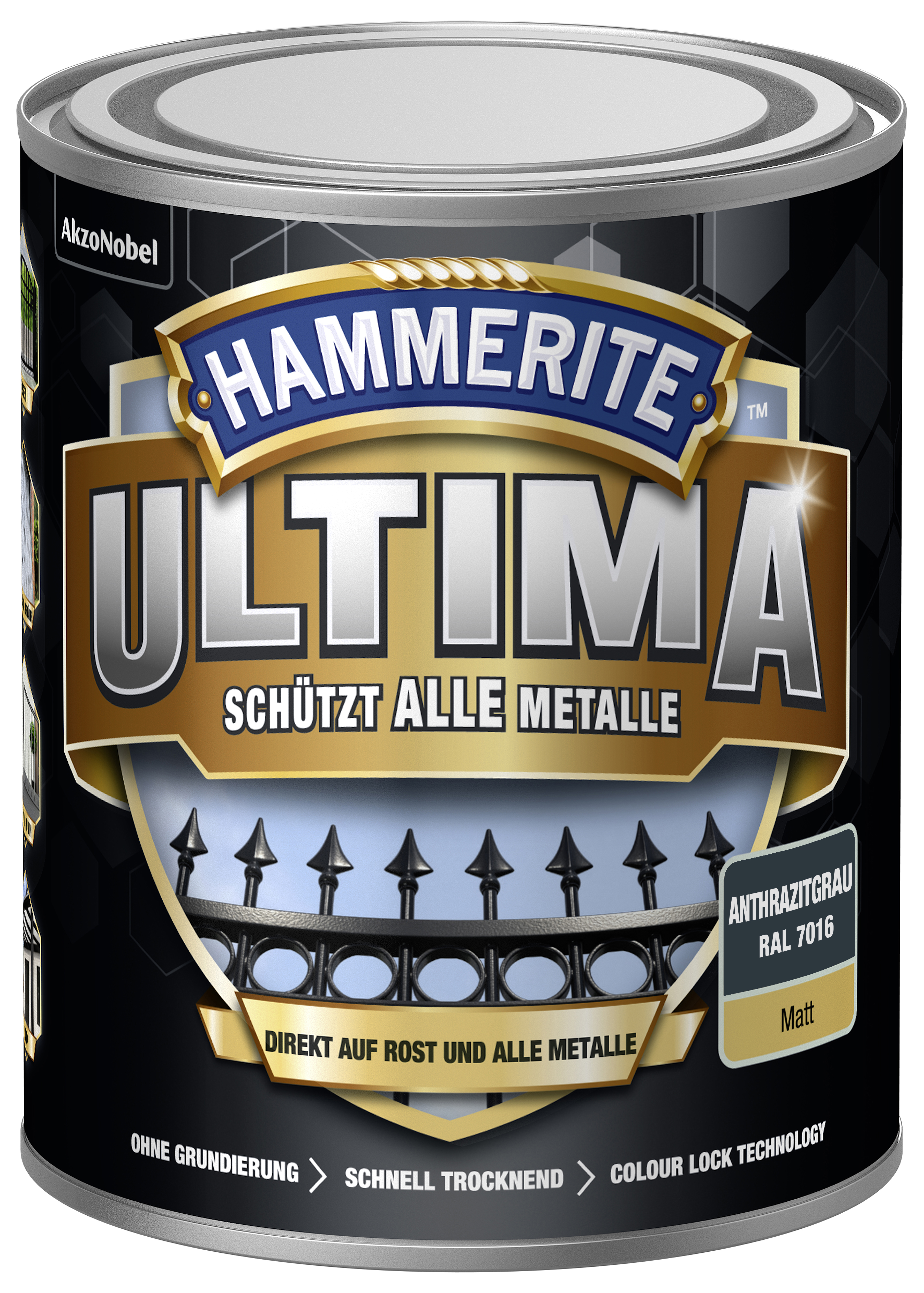 Hammerite Metallschutzlack Ultima Matt 750 ml anthrazitgrau RAL 7016