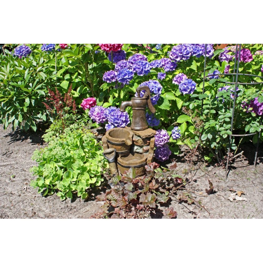 Garden Pleasure Brunnen Triton Holz-/Steinoptik mit Kaskade