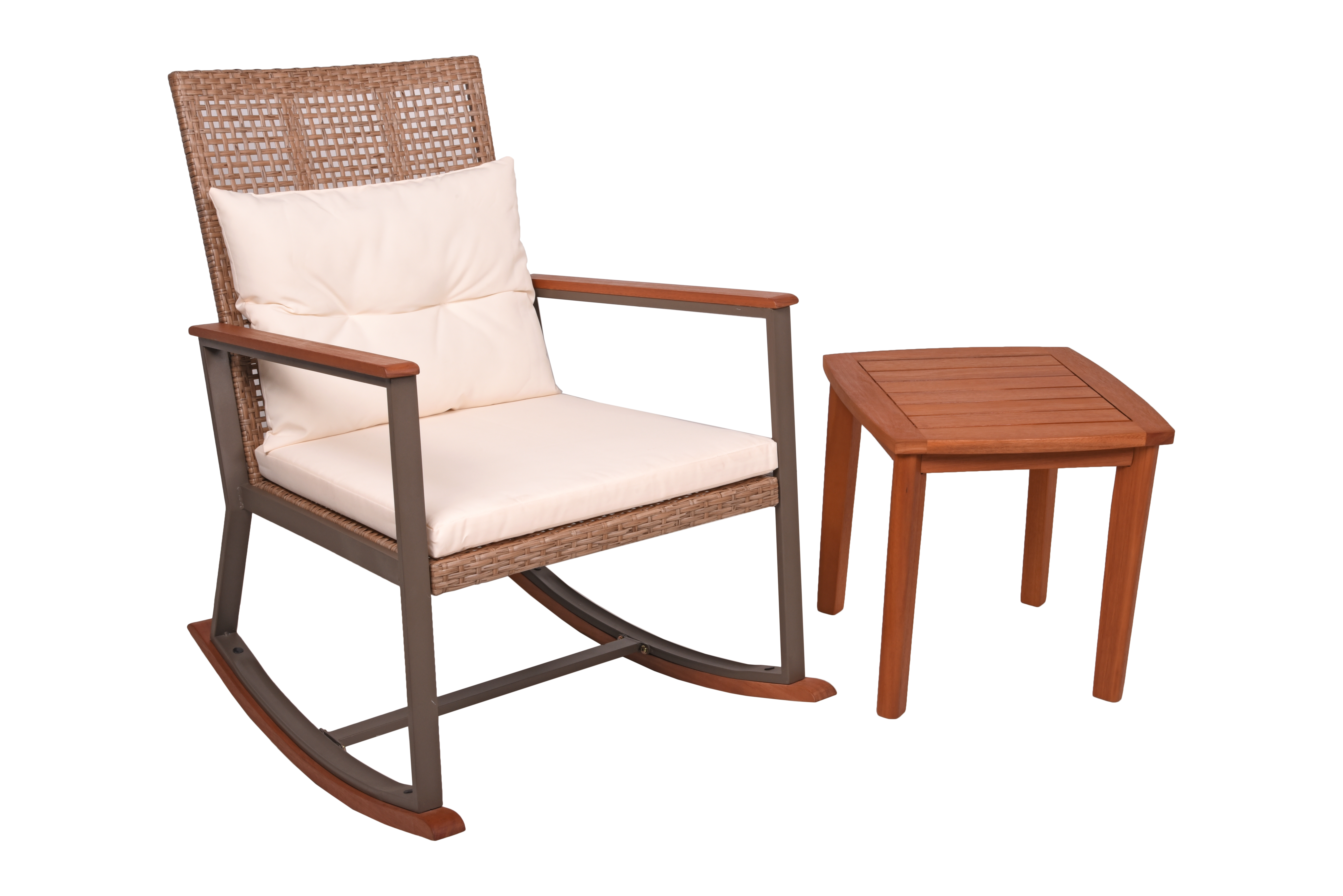 Garden Pleasure Schaukelstuhl-Set Sinaloa Teak-Look