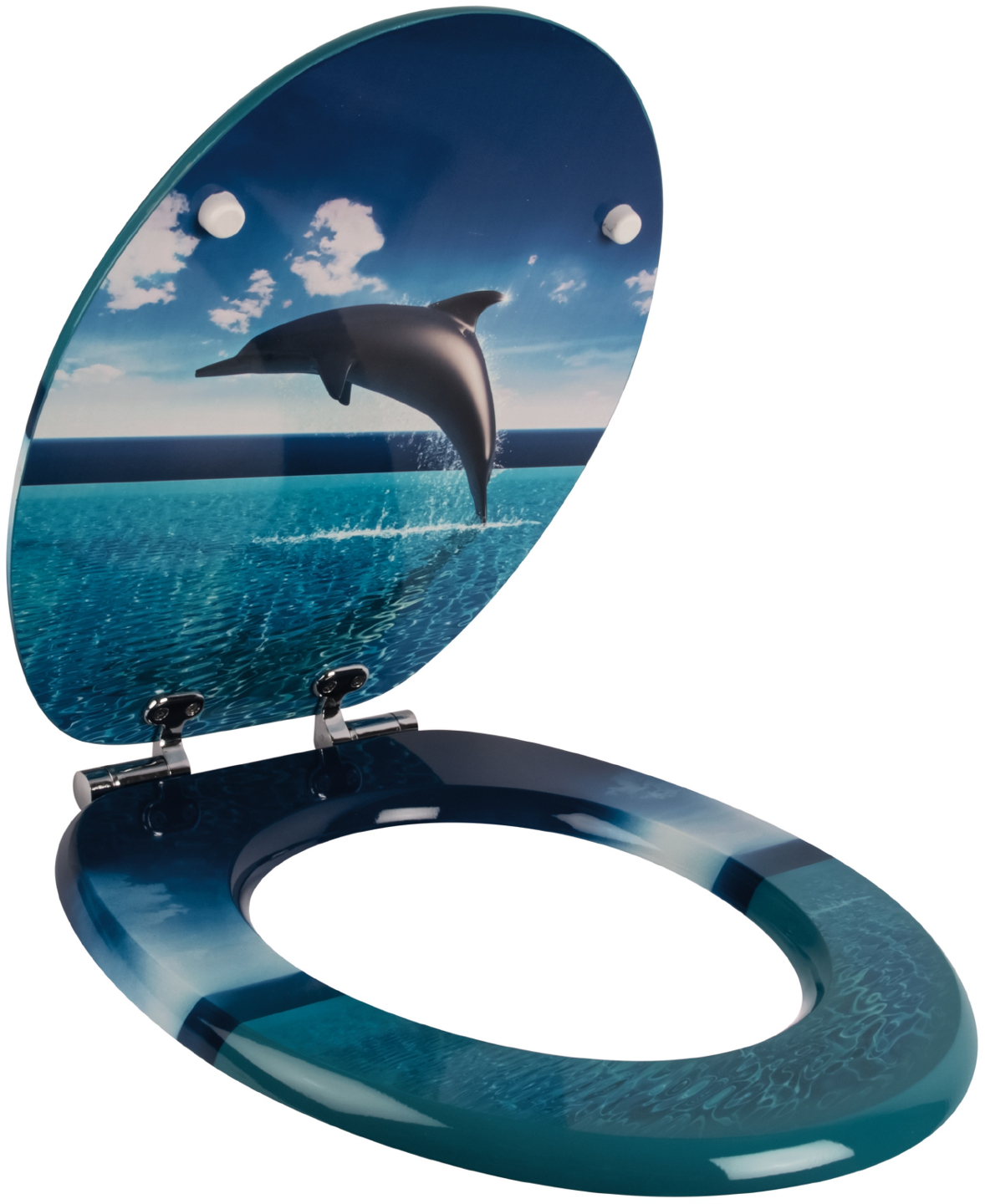 Sanitop WC-Sitz Dekor Dolphin Dream mit Soft-Schließ-Komfort und Fast Fix