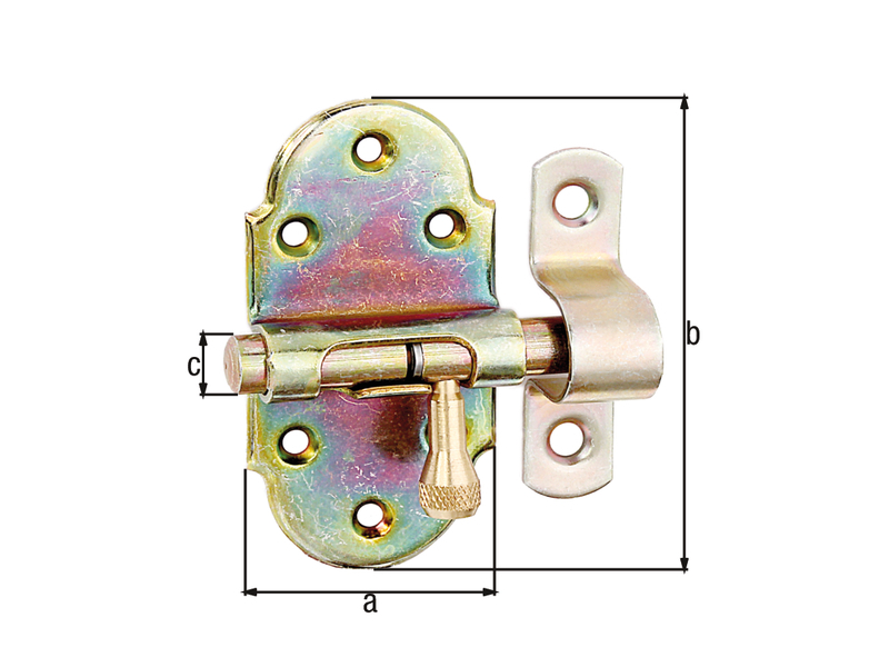 GAH Alberts Grendelriegel mit Messing-Knopf