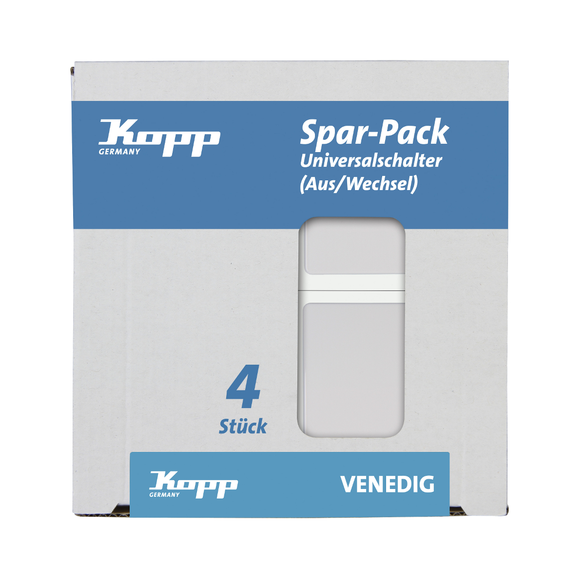 Kopp Profi-Pack 4 Universalschalter Venedig rein-weiß