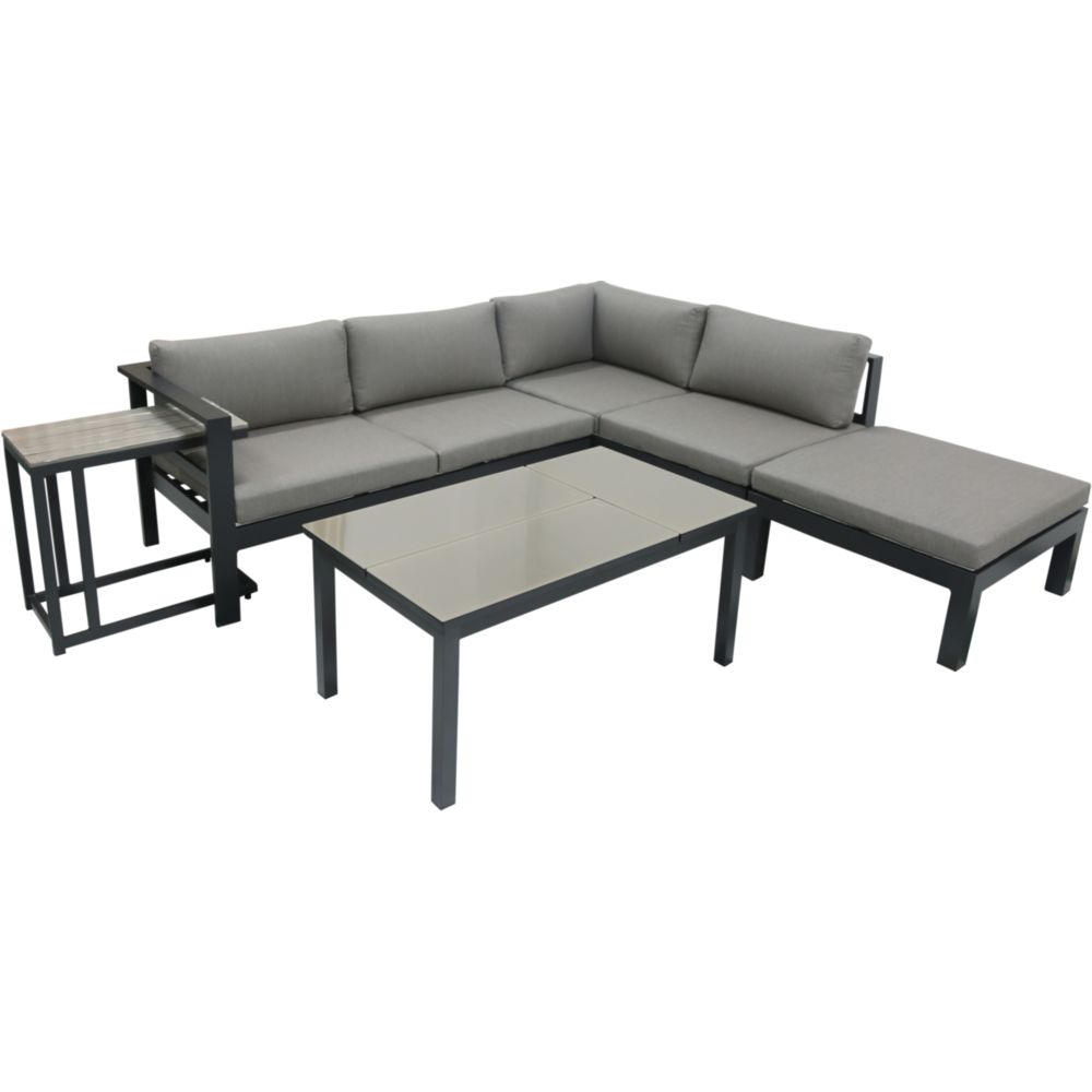 Garden Pleasure Lounge-Eckgruppe Miranda 5-teilig grau