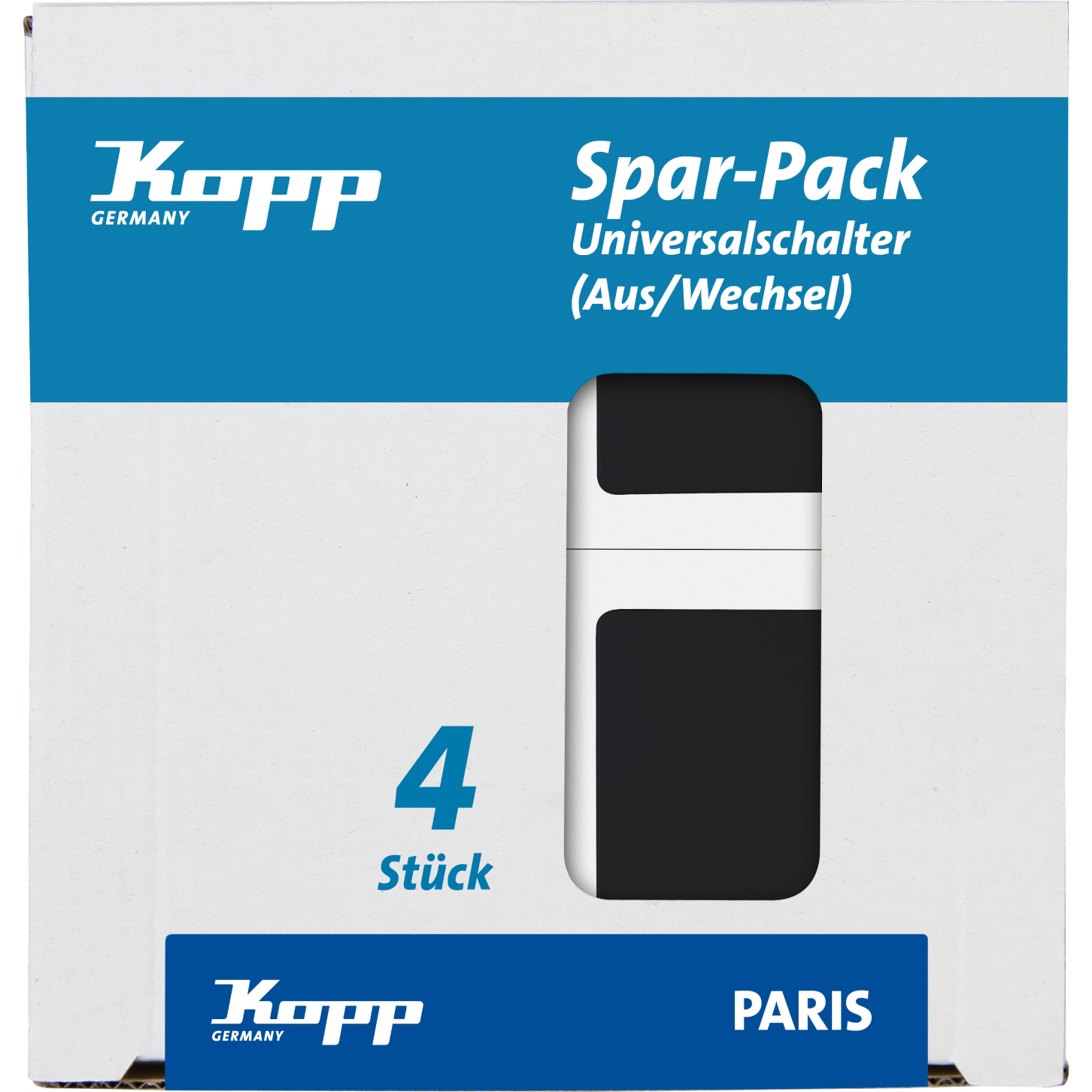 Kopp Profi-Pack 4 Universalschalter Paris mattschwarz