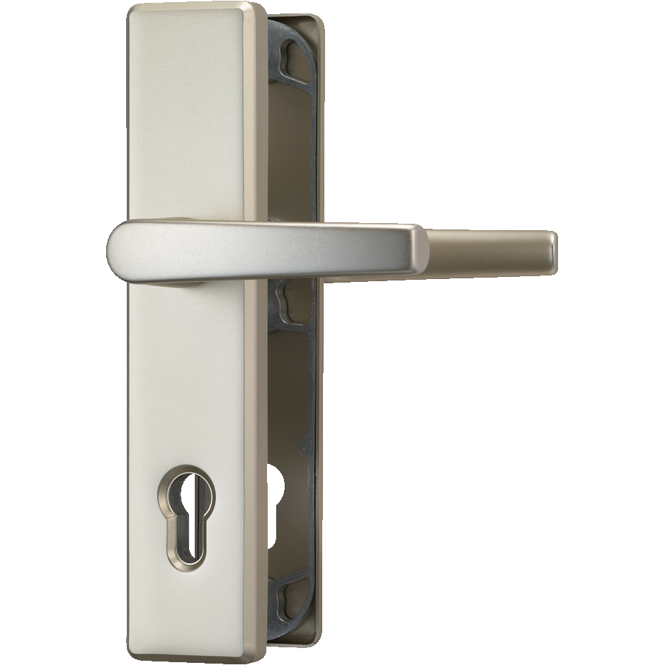 Abus HLS214 F2 Schutzbeschlag beidseitig drückbar aluminium neusilber
