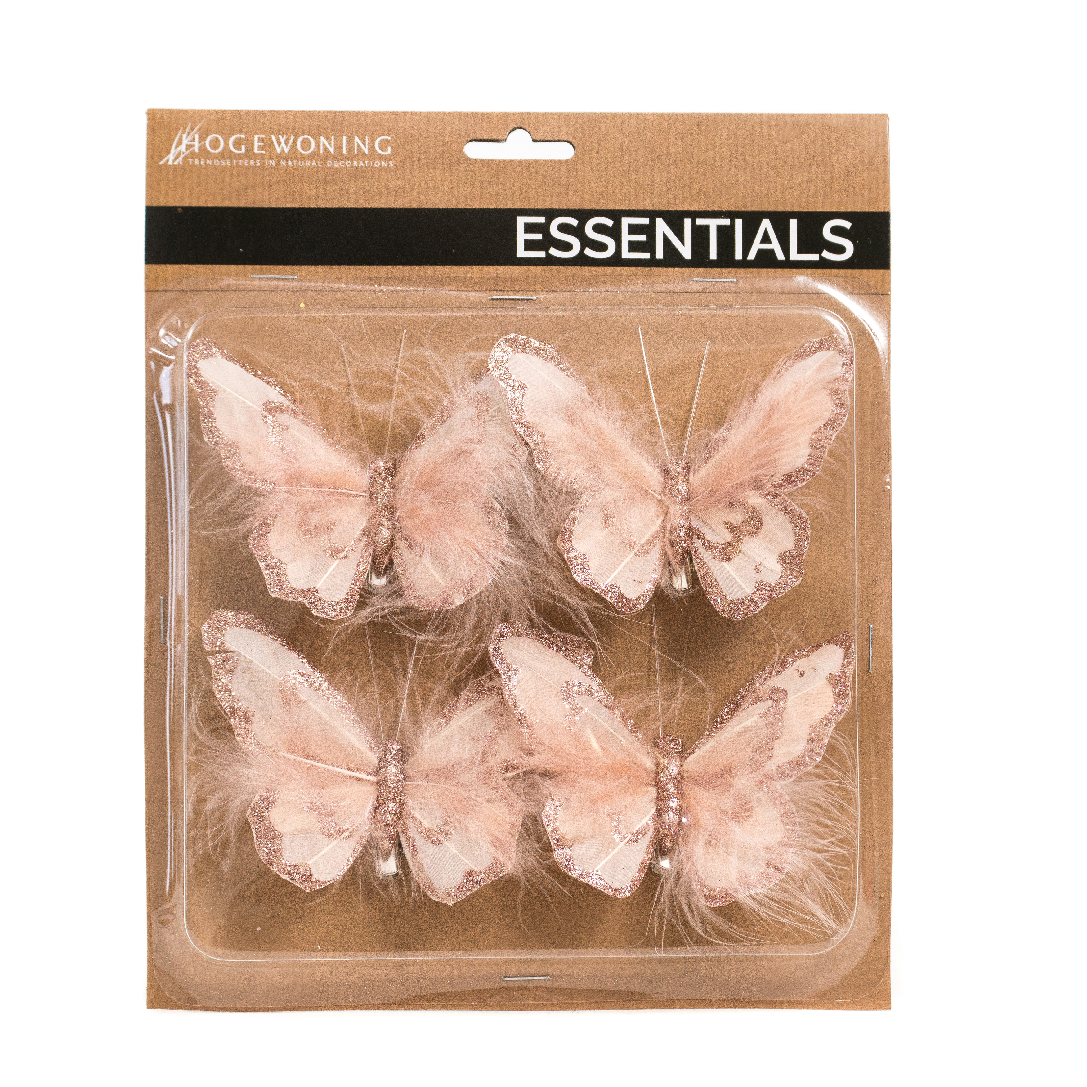 House of Nature Schmetterling auf Clip 4Stk 10cm kupfer
